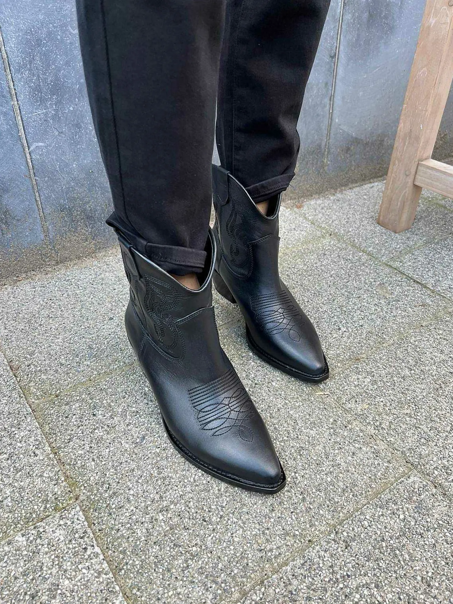 LOF Boutique Laarzen>Babouche Anouk Western Boots Black