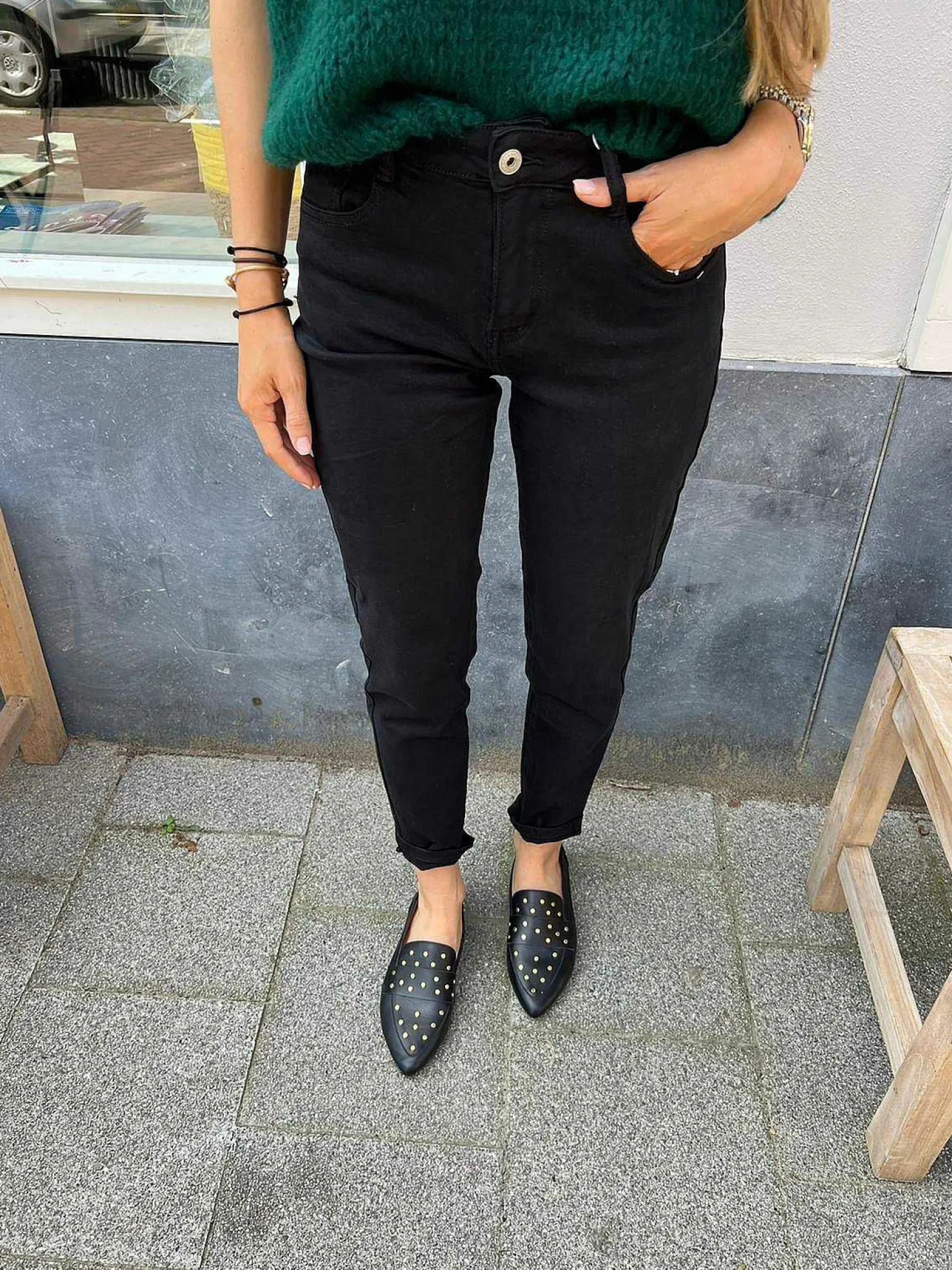 LOF Boutique Loafers>Babouche Leather Loafers Studs