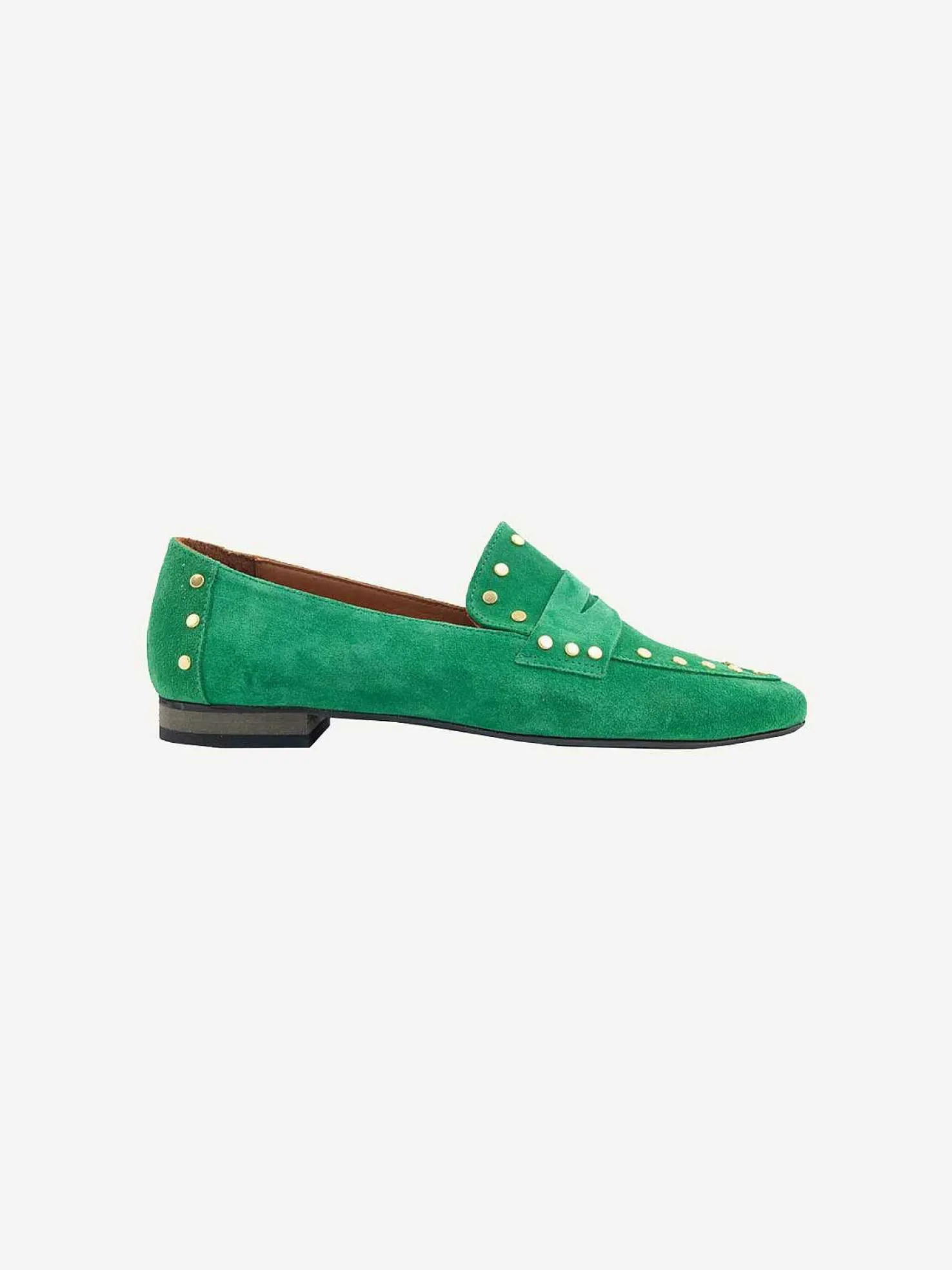 LOF Boutique Loafers>Babouche Loafers Studs Green