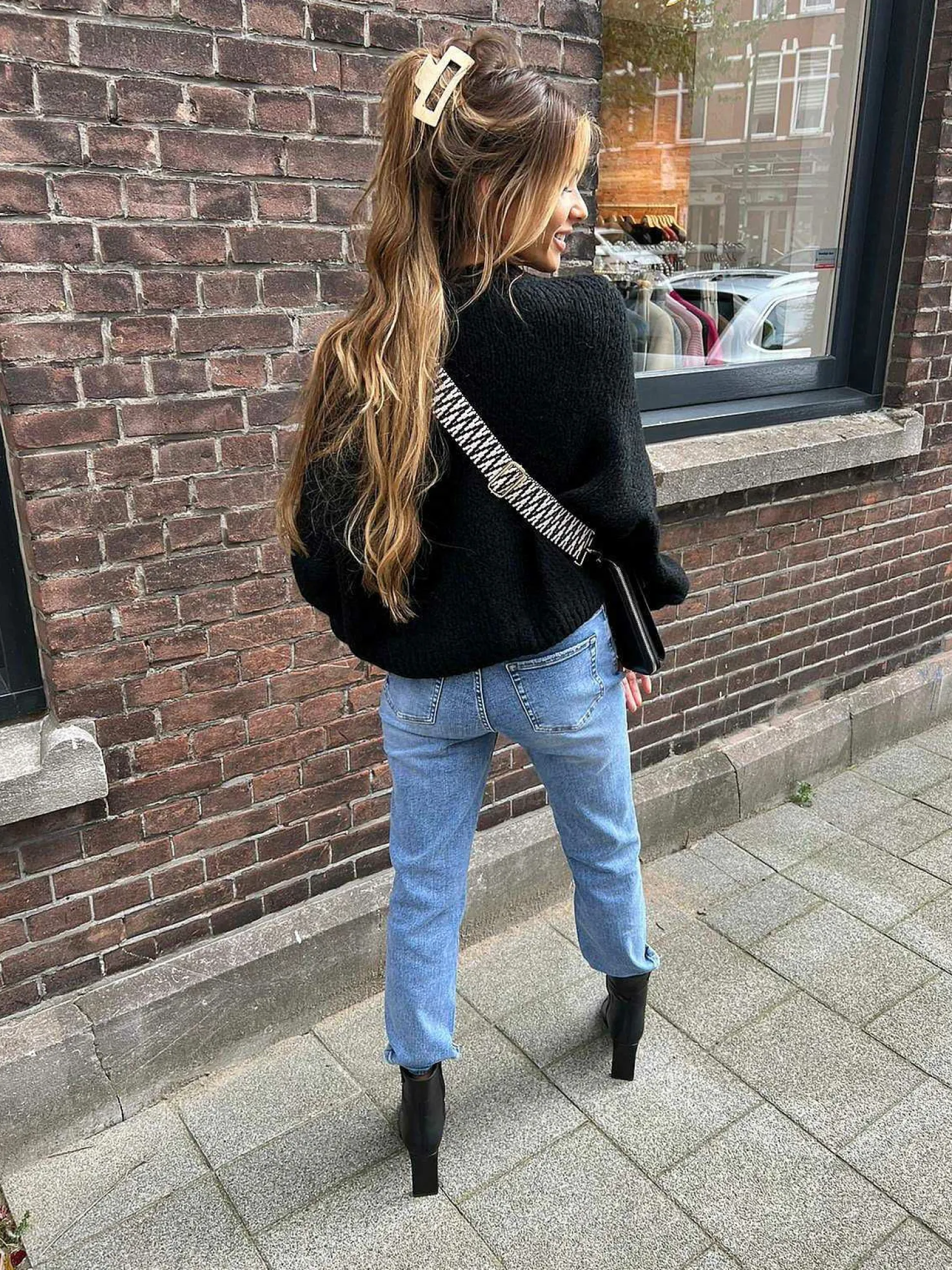 LOF Boutique Riemen>Bag Strap Pattern Black & White