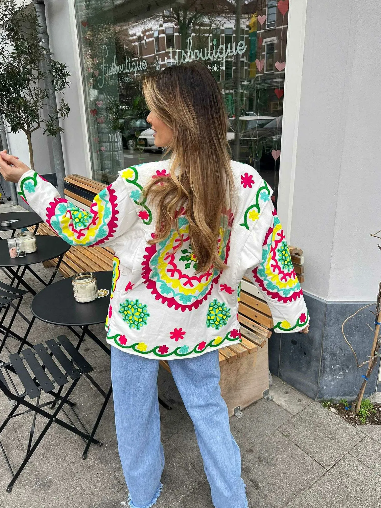LOF Boutique Jassen>Bilboa Pattern Jacket Off White