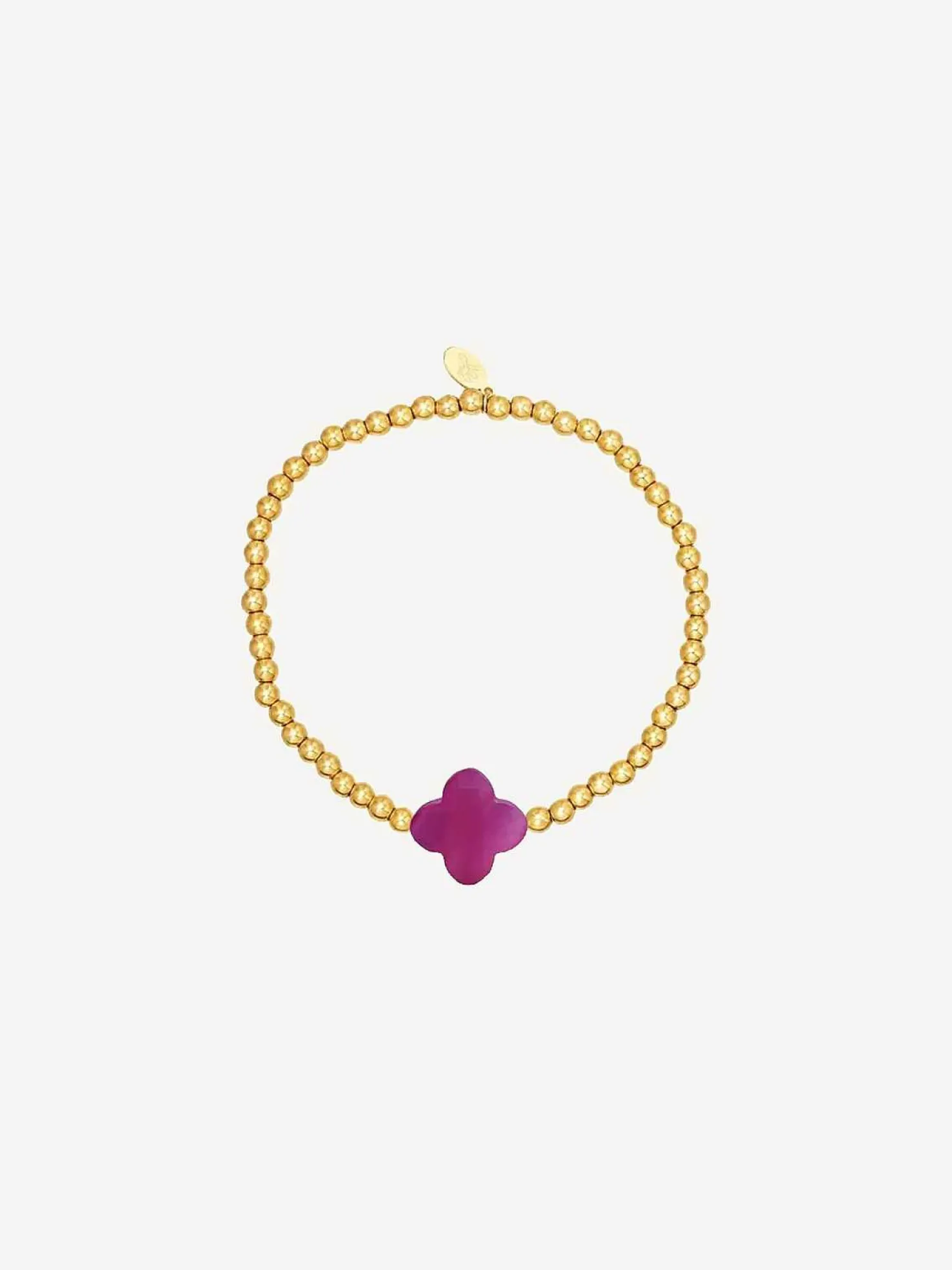 LOF Boutique Armbanden>Clover Bracelet Fuchsia & Gold
