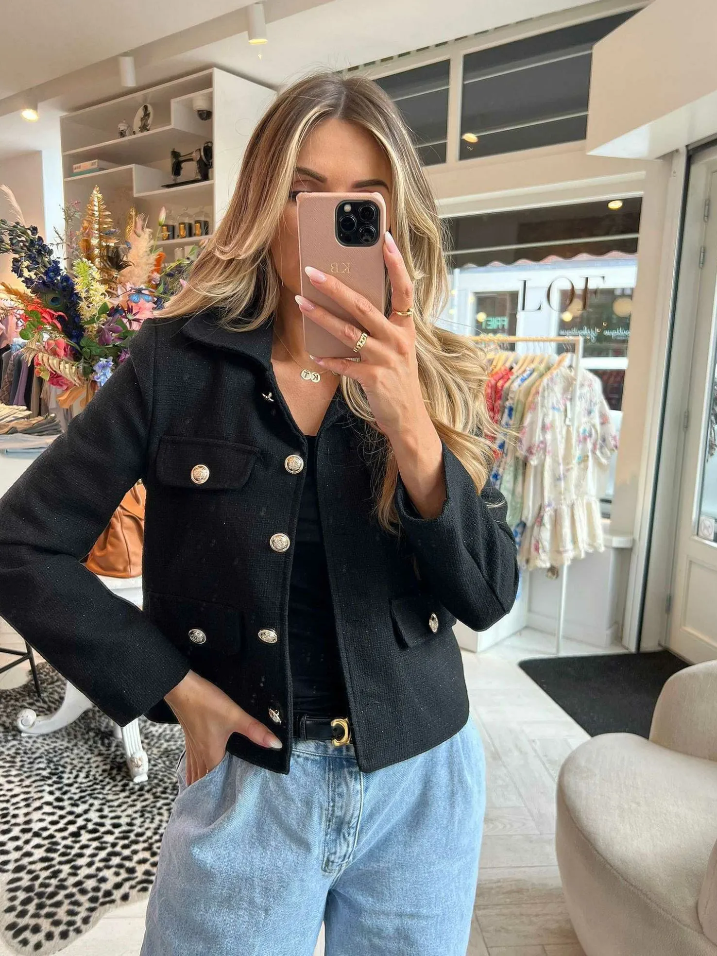 LOF Boutique Jassen>Coco Tweed Jacket Black