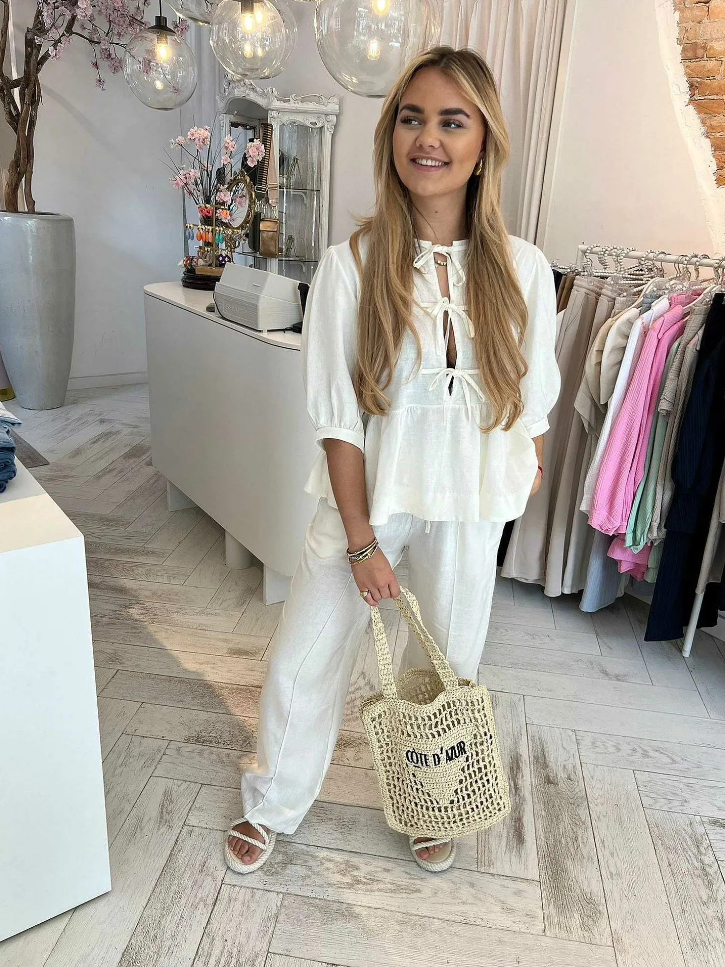 LOF Boutique Tassen>Cote D'Azur Beach Bag Beige