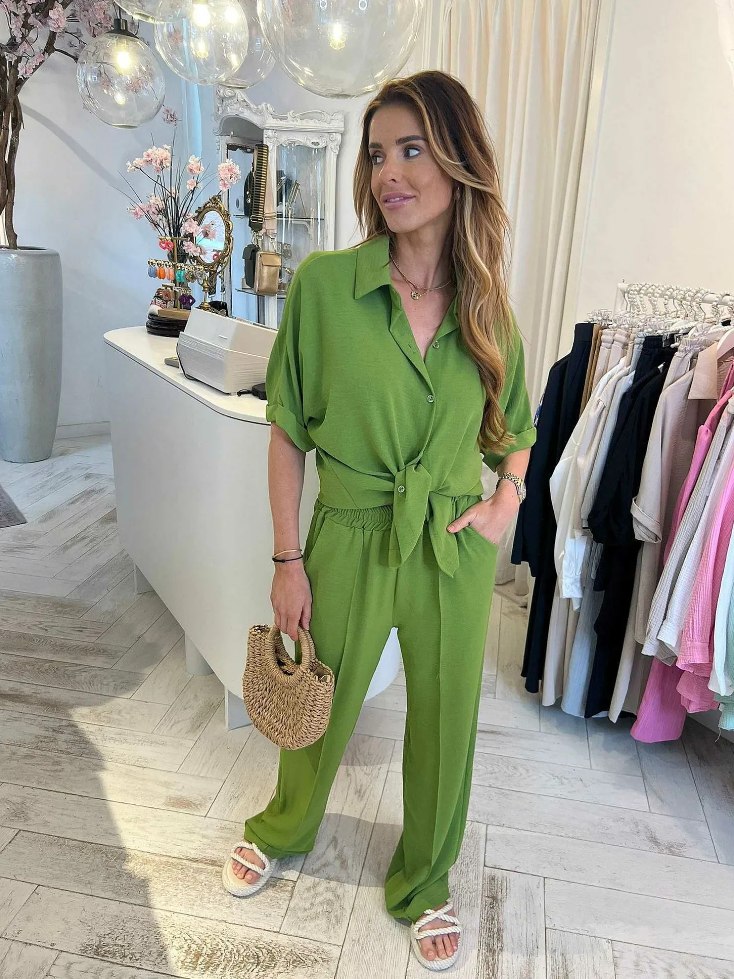 LOF Boutique Sets>Dani 2 Delig Set Lime Green