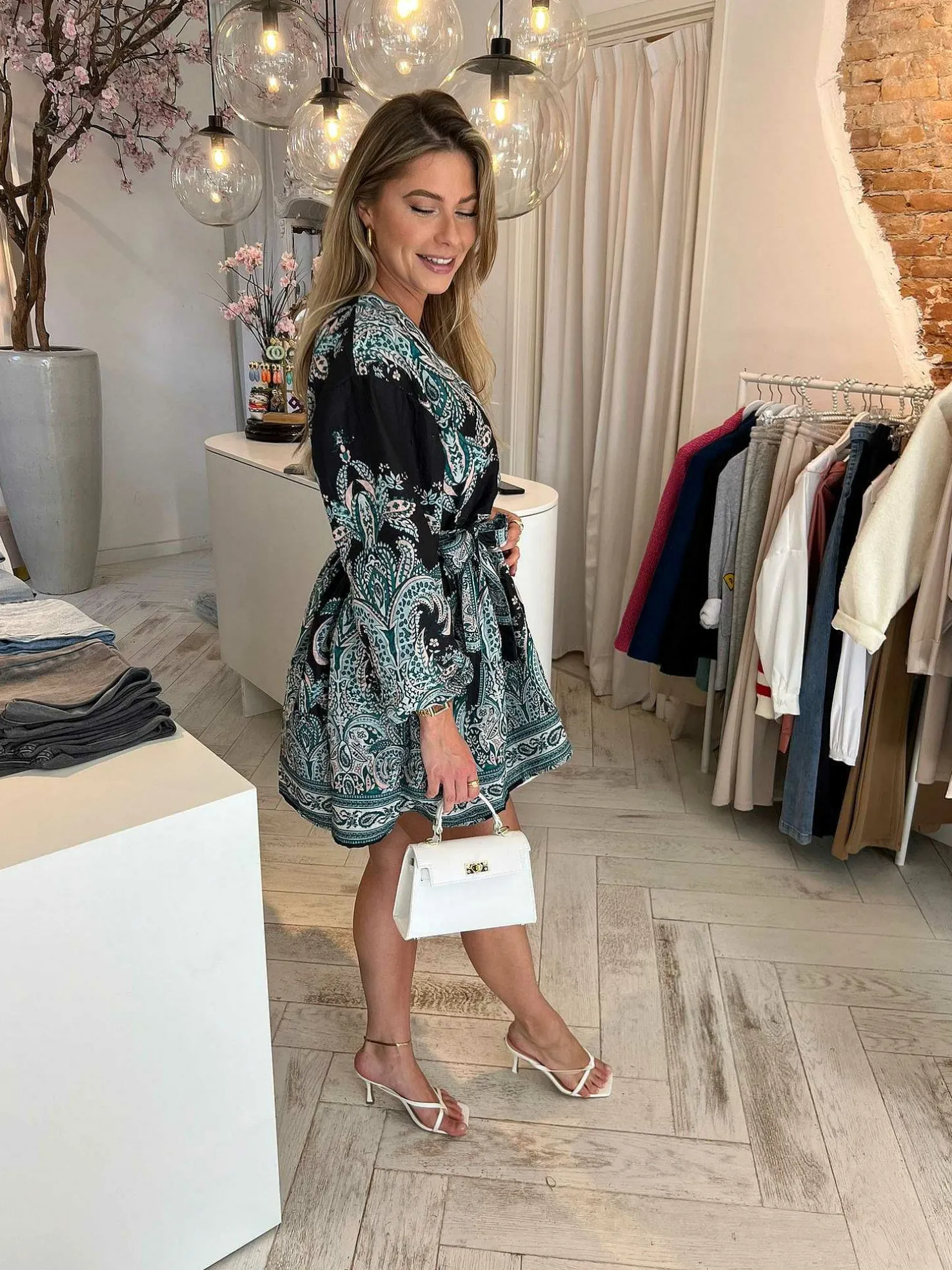 LOF Boutique Jurken>Dani Print Dress Black