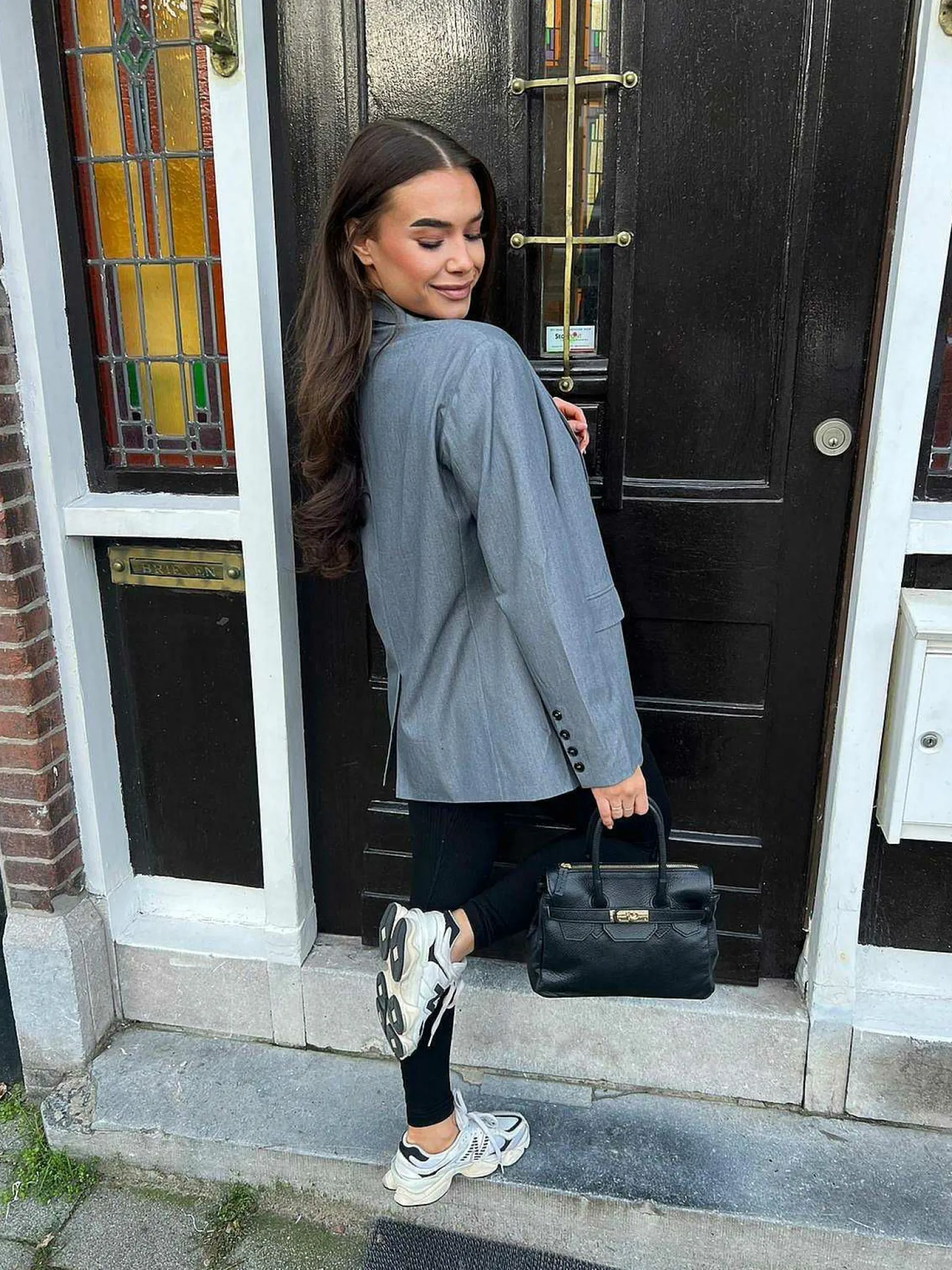 LOF Boutique Blazers>Eline Oversized Blazer Grey