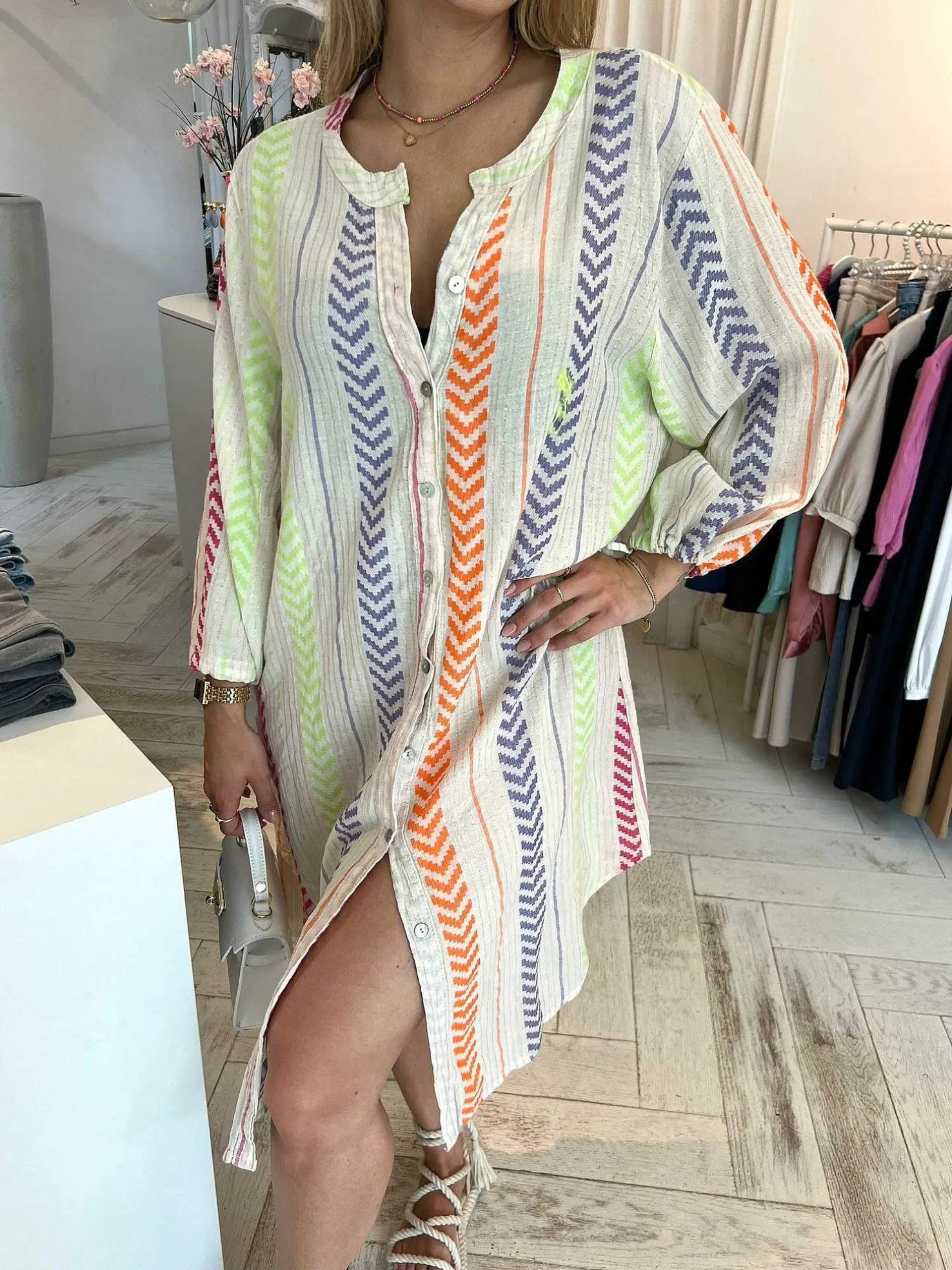 LOF Boutique Jurken>Elvi Lurex Maxi Dress Multicolor