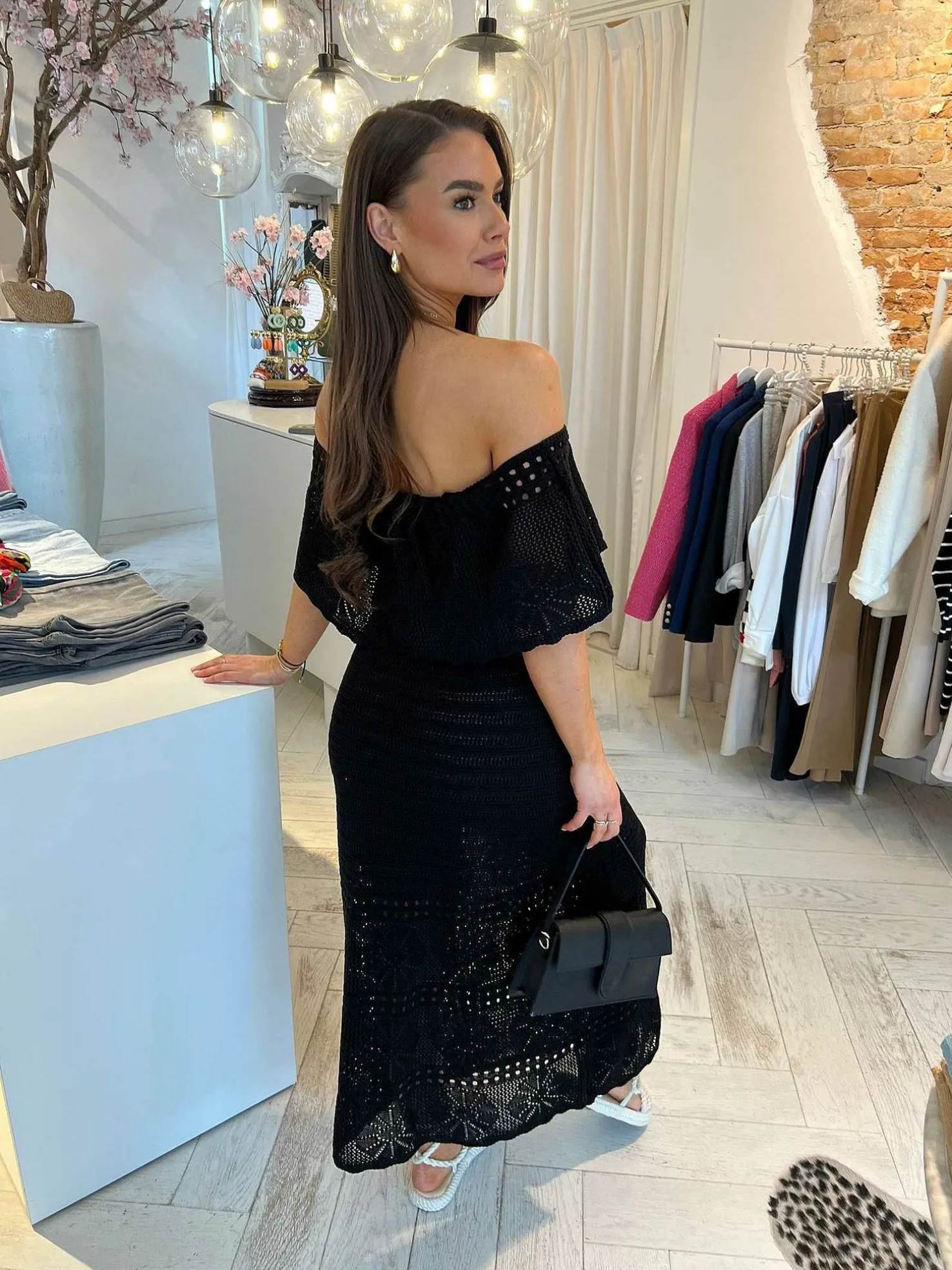 LOF Boutique Jurken>Estella Off Shoulder Maxi Dress Black