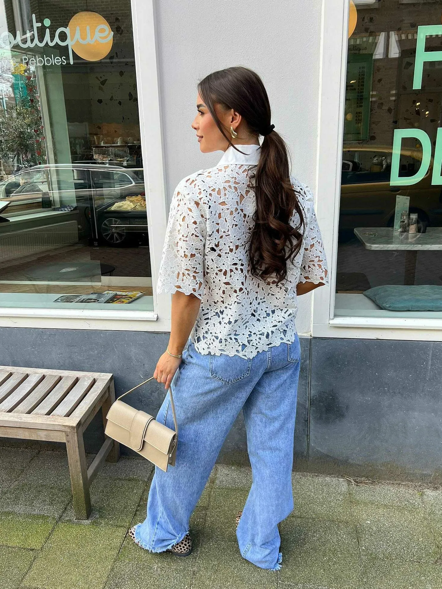 LOF Boutique Tops & Blousjes>Evi Broderie Blouse Wit