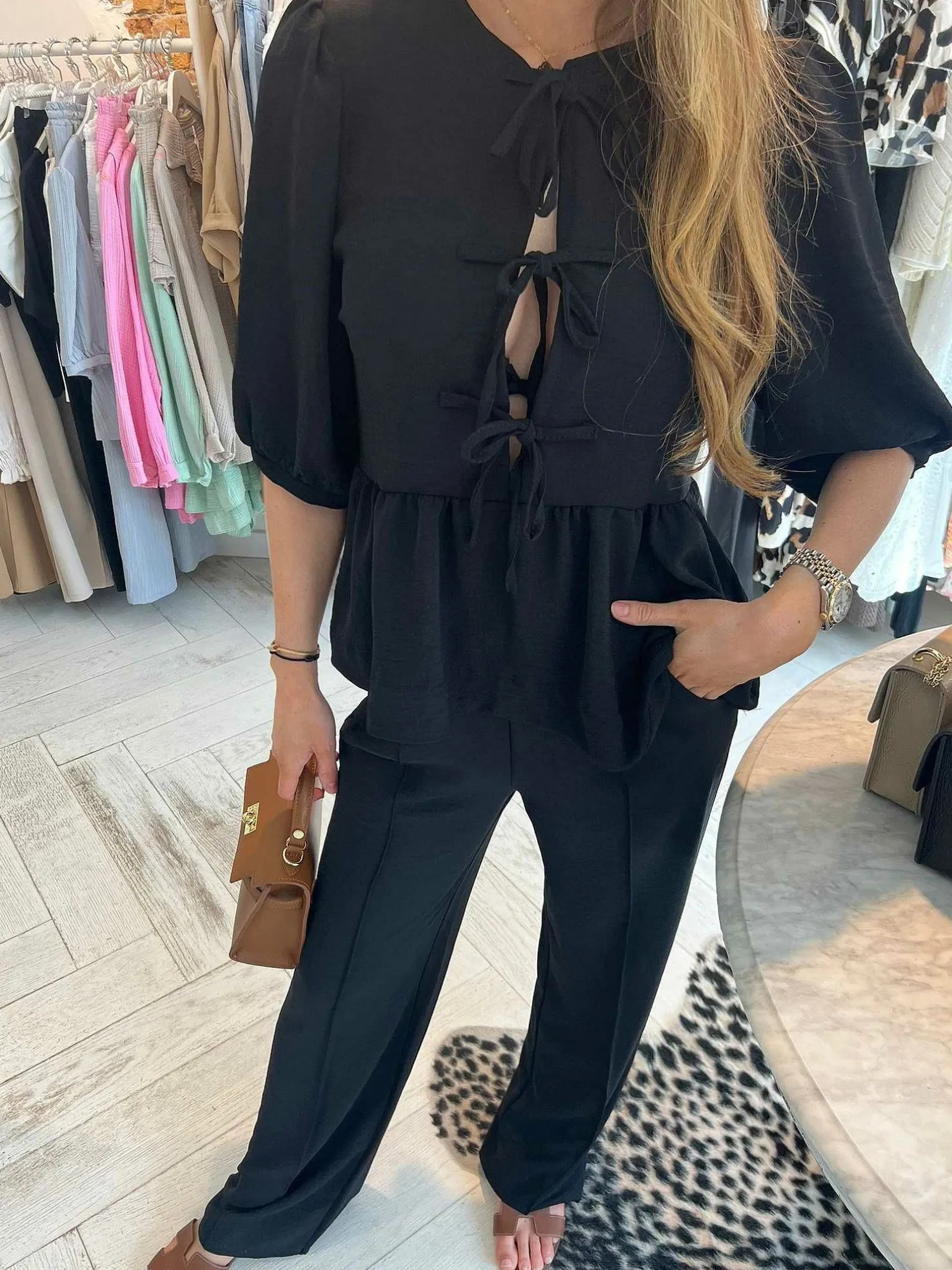 LOF Boutique Sets>Floortje Bow Set Black