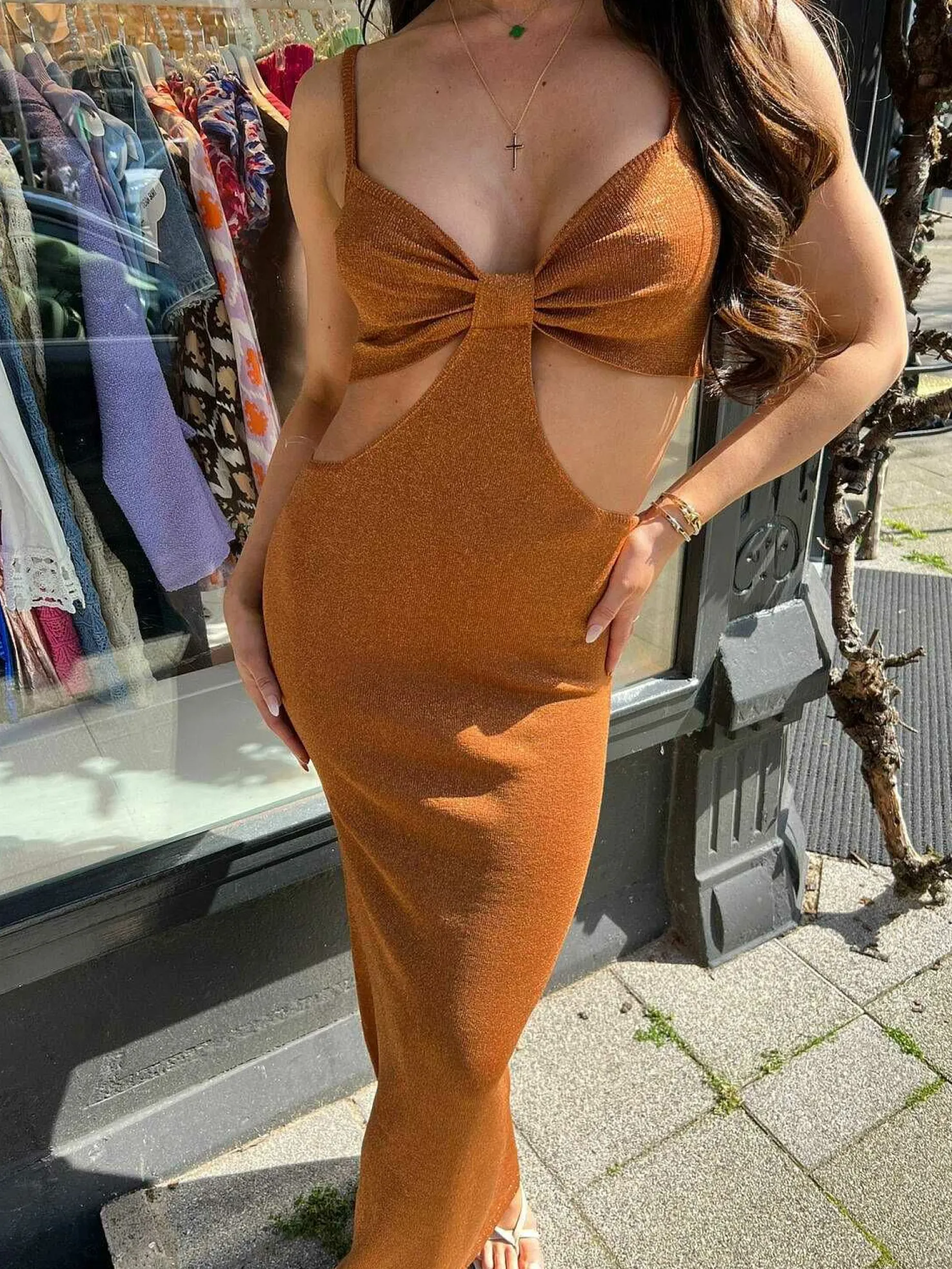 LOF Boutique Jurken>Gabriella Maxi Dress Terracotta