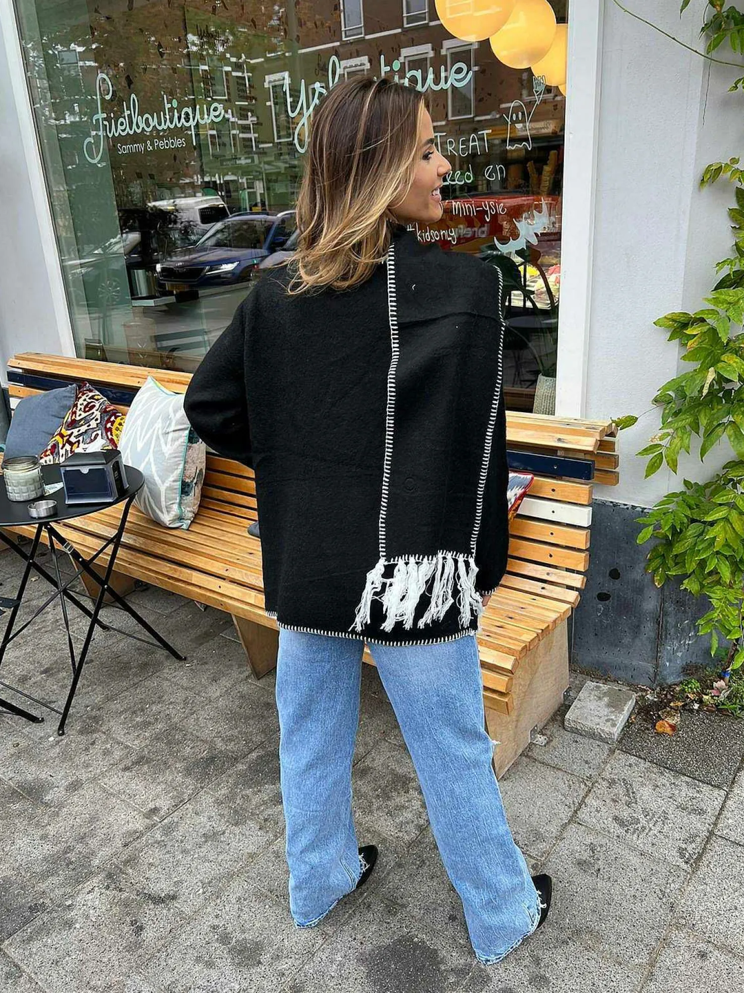 LOF Boutique Vesten>Inspired Blanked Jacket Black