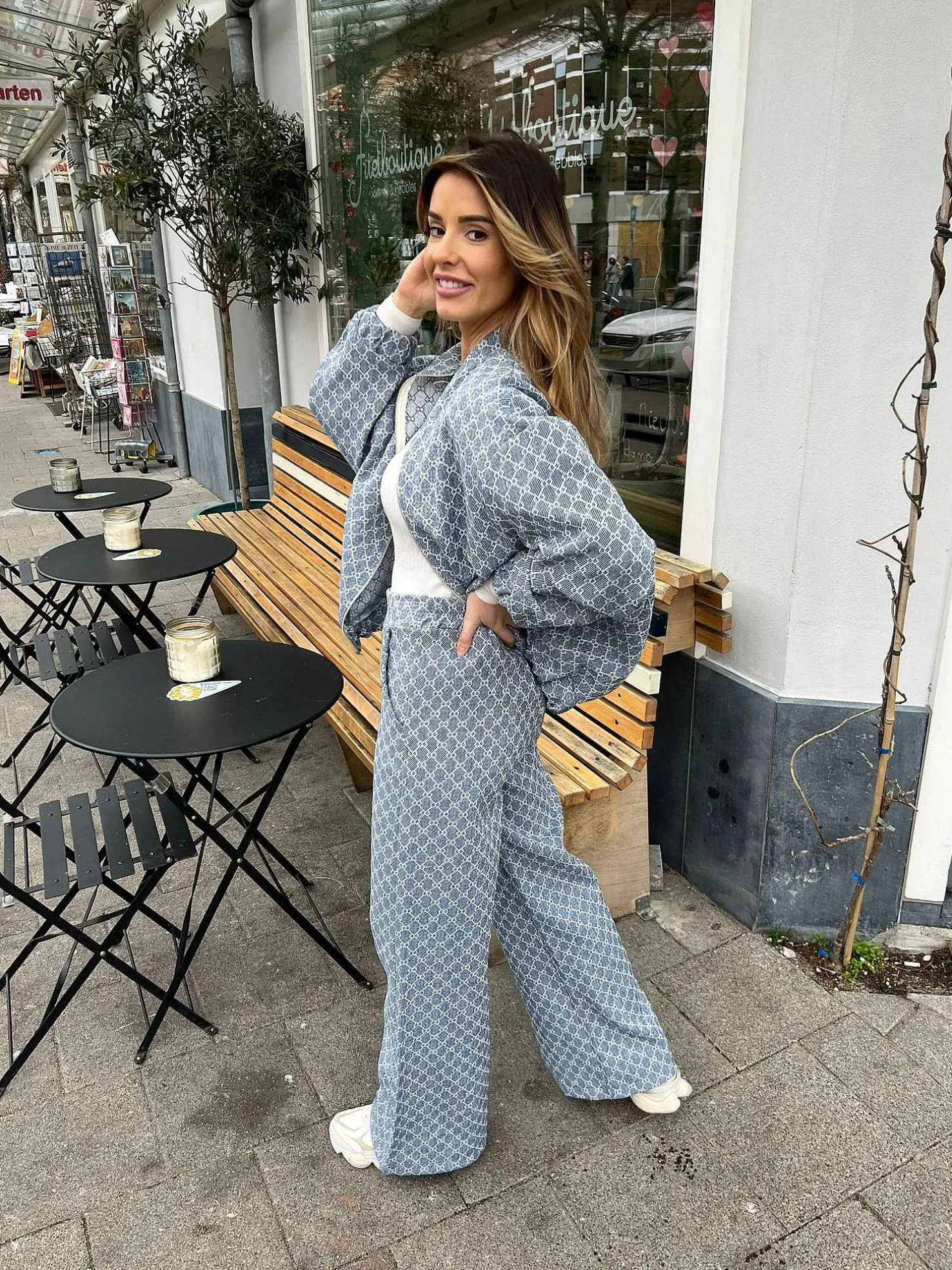 LOF Boutique Broeken>Inspired Pantalon Denim Blue