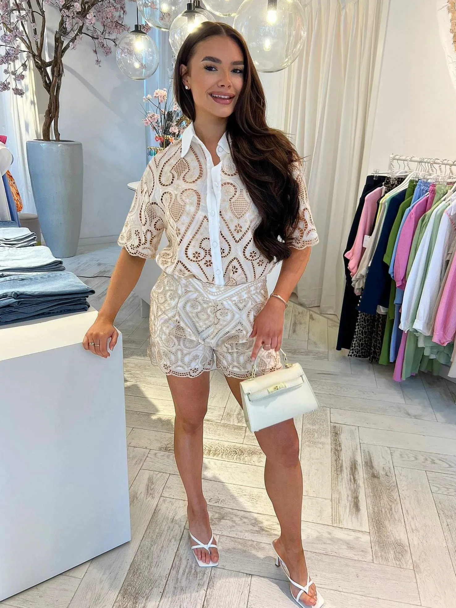 LOF Boutique Sets>Julie Broderie Set Beige