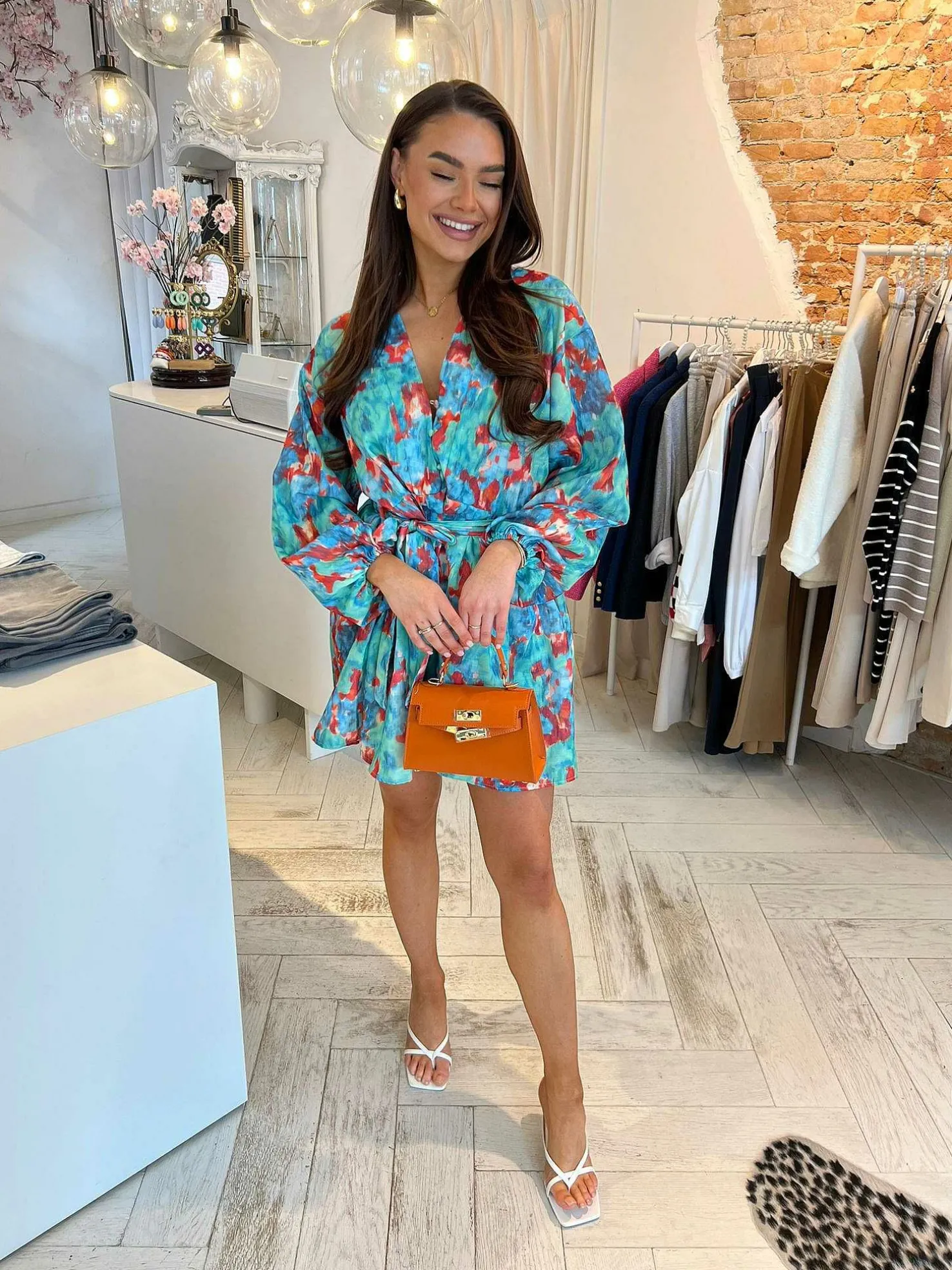 LOF Boutique Jurken>June Dip Dye Dress Blue