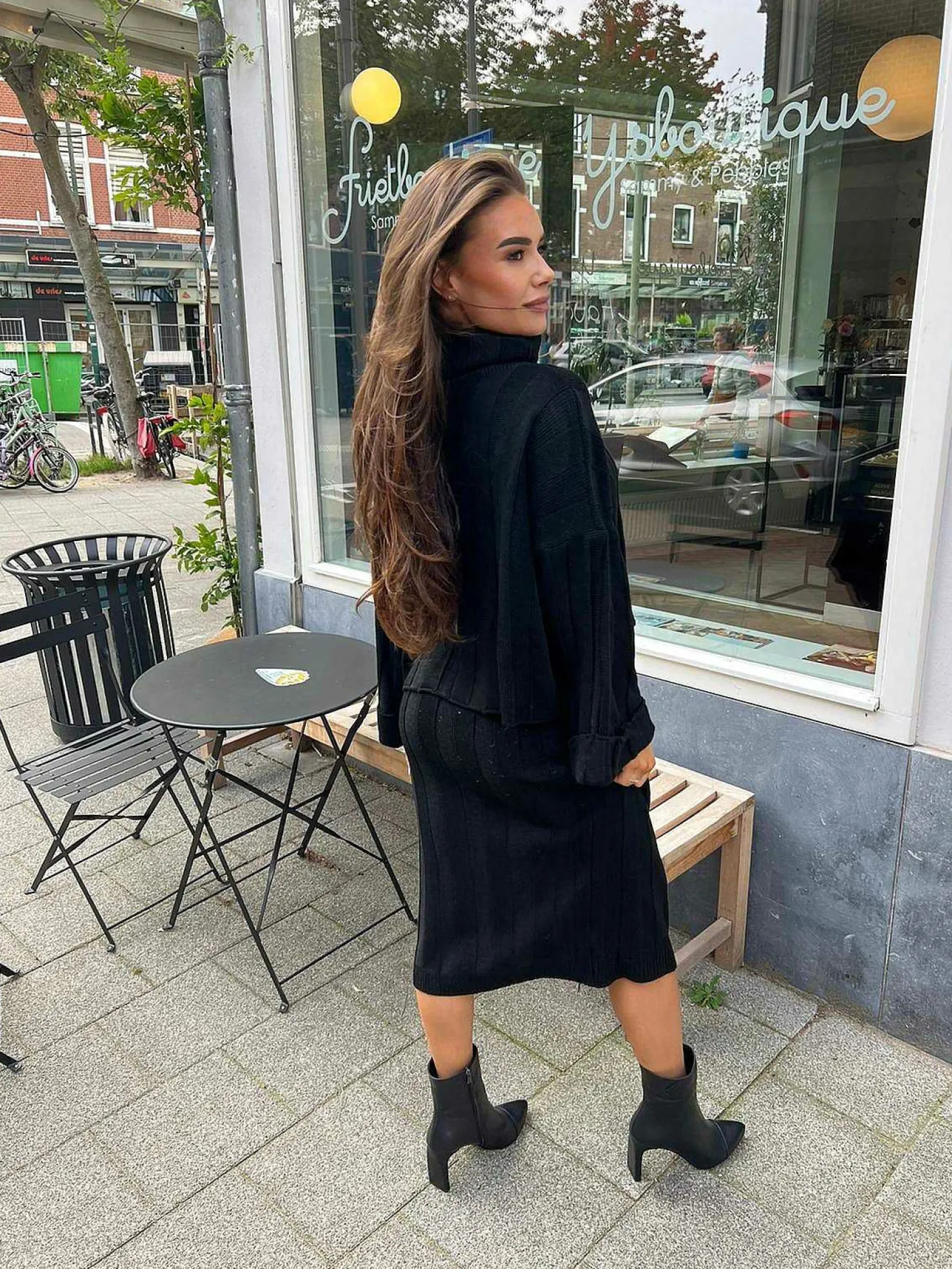 LOF Boutique Sets>Loua Big Ribbed Set Black