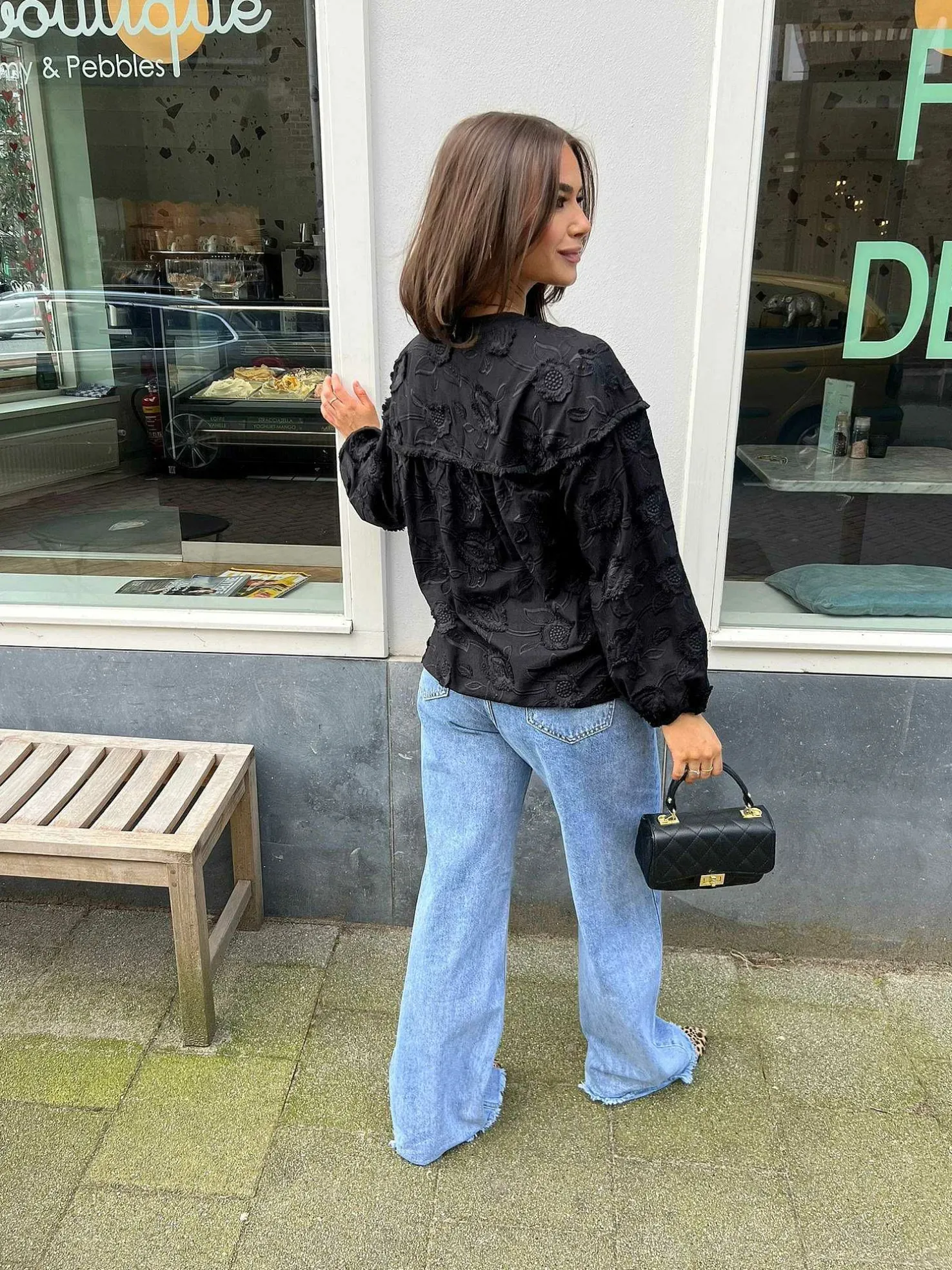 LOF Boutique Tops & Blousjes>Maeve Flower Blouse Black