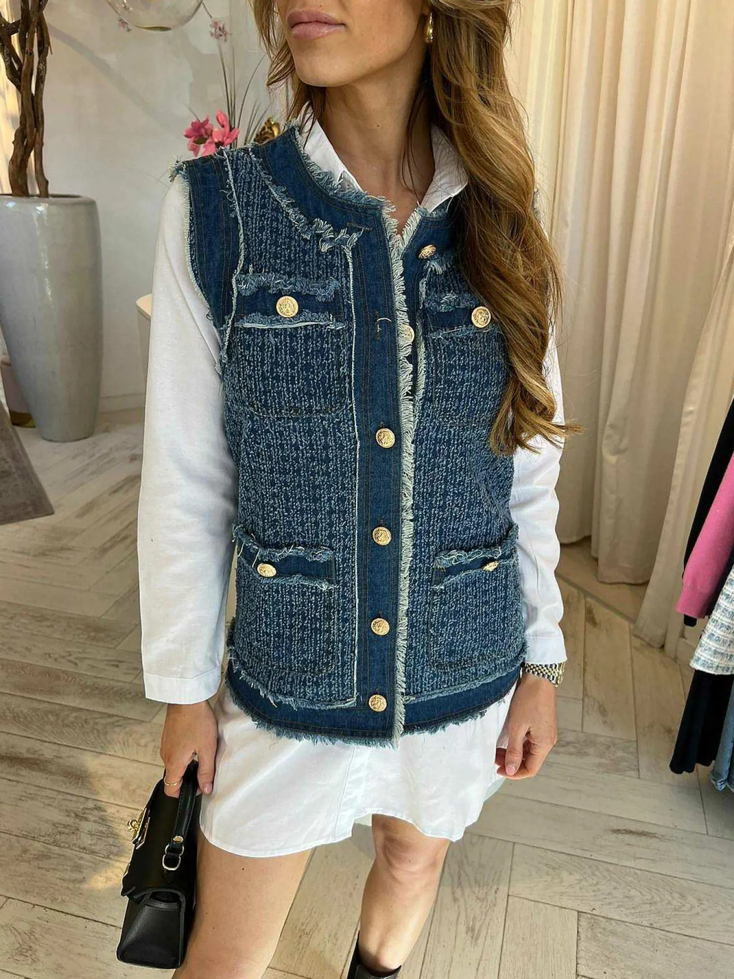 LOF Boutique Gilets>Maya Denim Gilet