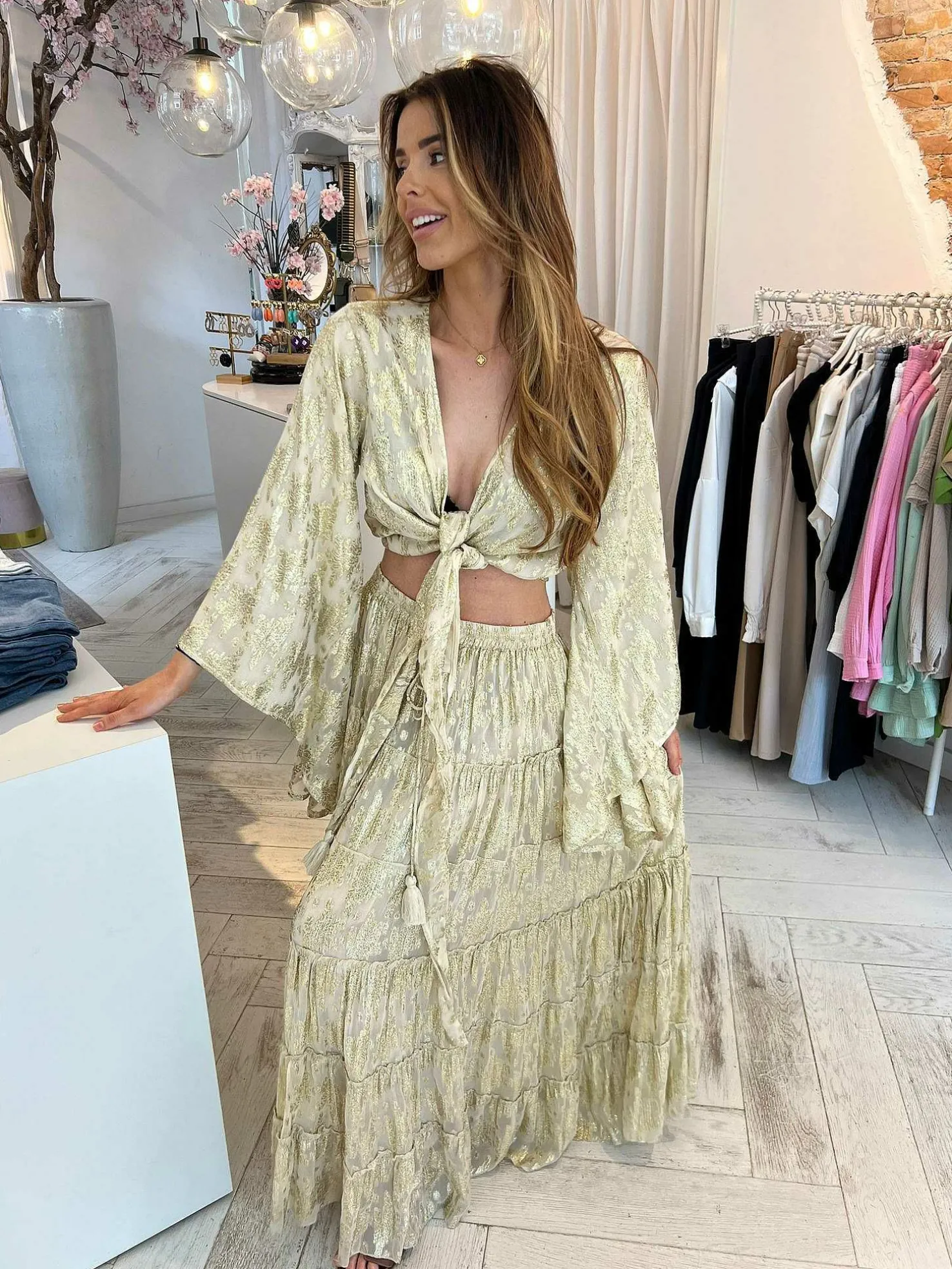 LOF Boutique Rokken>Milou Golden Skirt