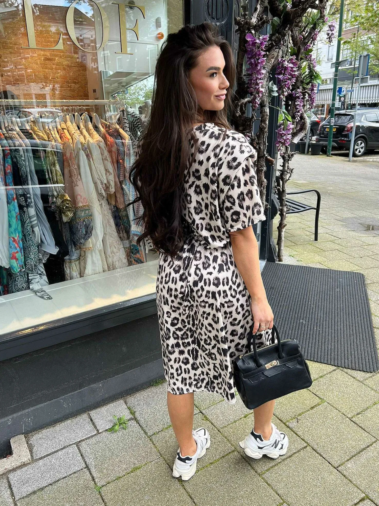 LOF Boutique Jurken>Nona Basic Cap Dress Leo