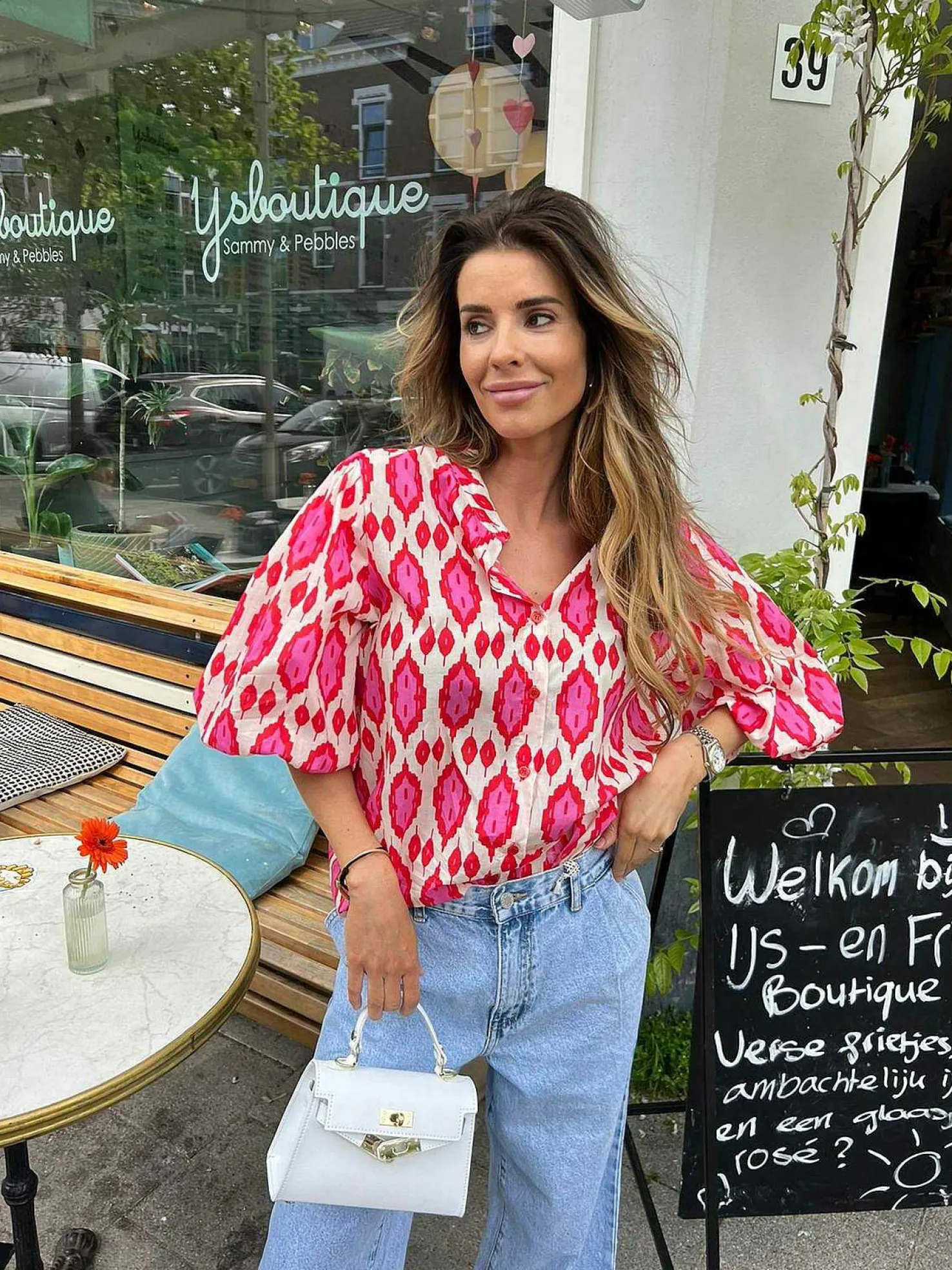 LOF Boutique Tops & Blousjes>Nora Pattern Blouse Red