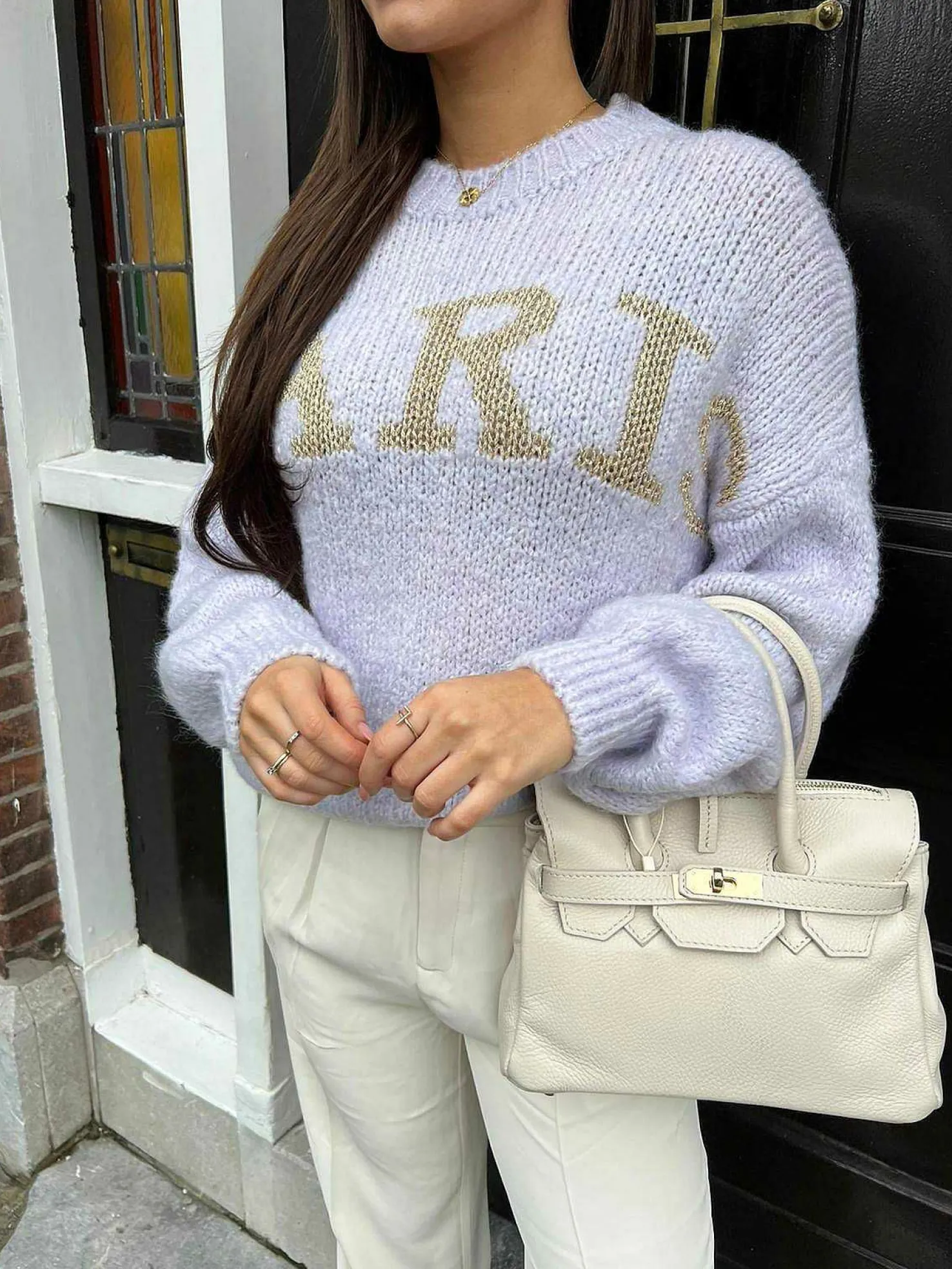 LOF Boutique Truien>Paris Sweater Soft Purple & Gold