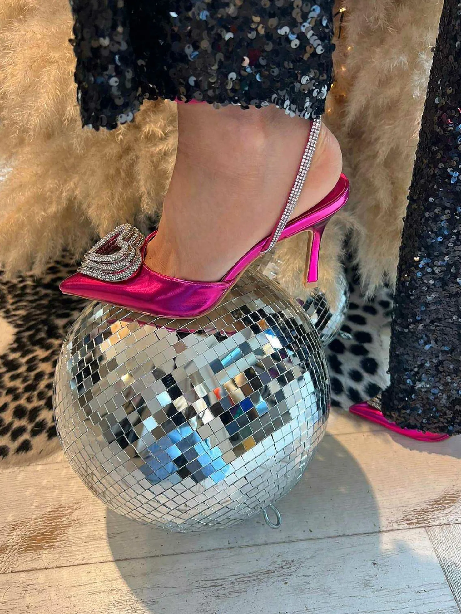 LOF Boutique Hakken>Poppi Heart Heels Fuchia