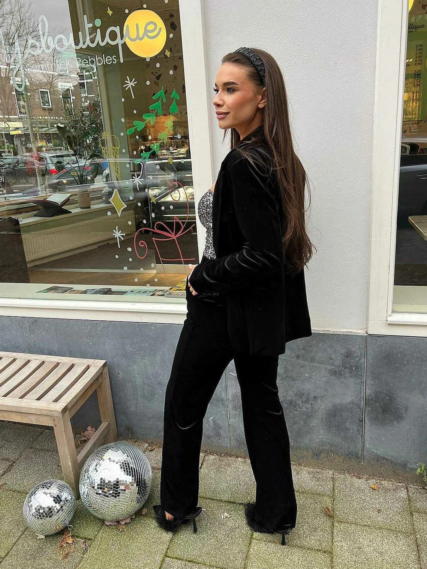 LOF Boutique Sets>Quinn Velvet Suit Black