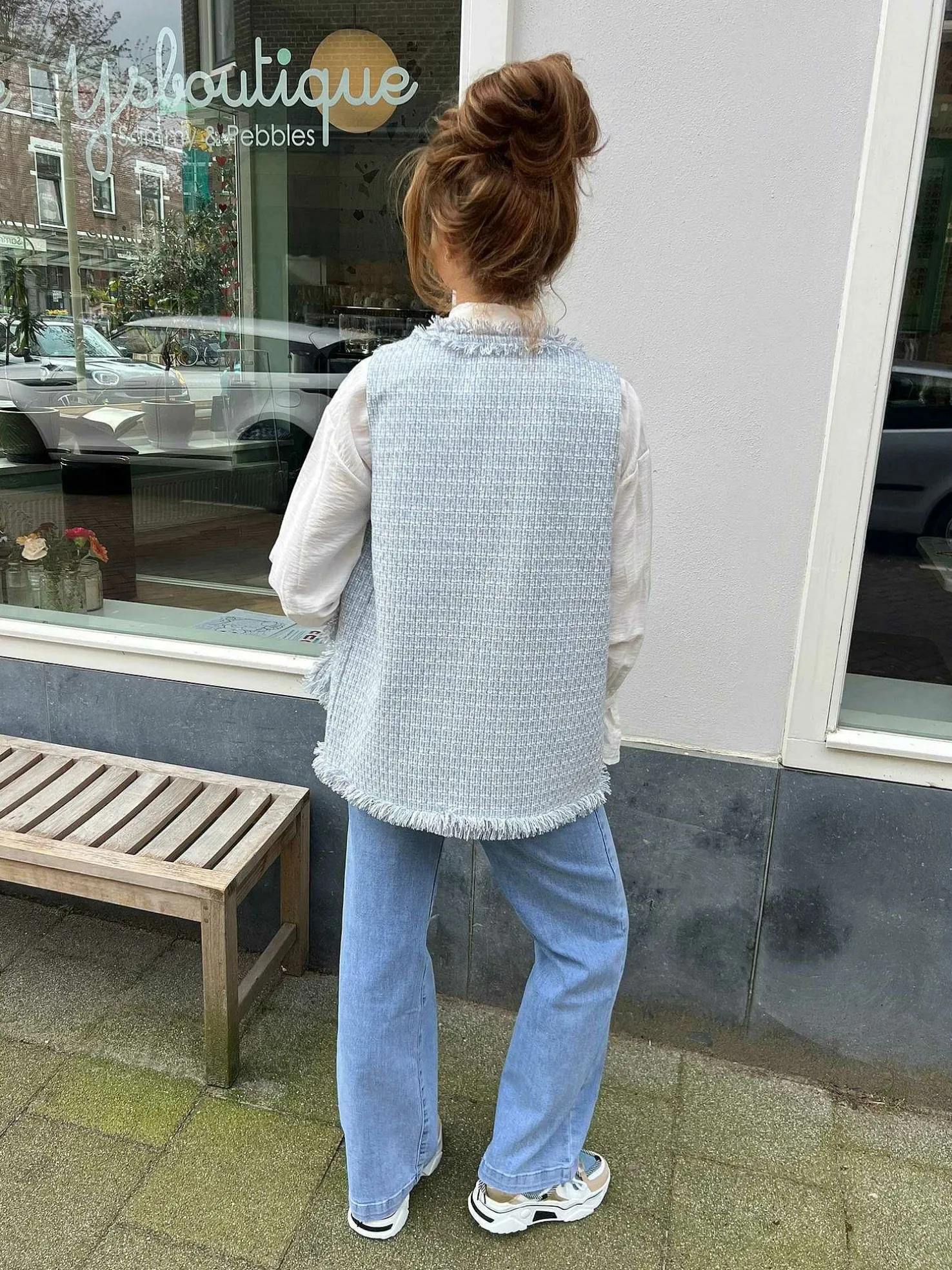 LOF Boutique Gilets>Ruby Fringe Gilet Baby Blue