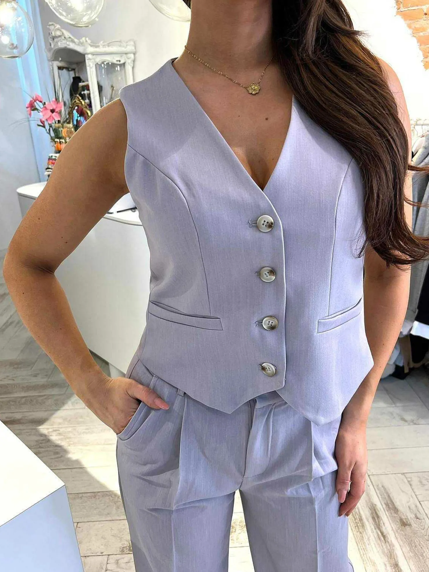 LOF Boutique Gilets>Saar Gilet Mauve
