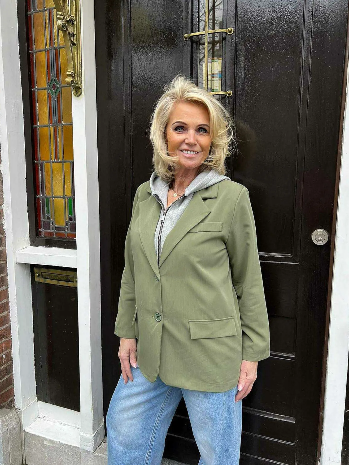 LOF Boutique Blazers>Sara Blazer Hoodie Army