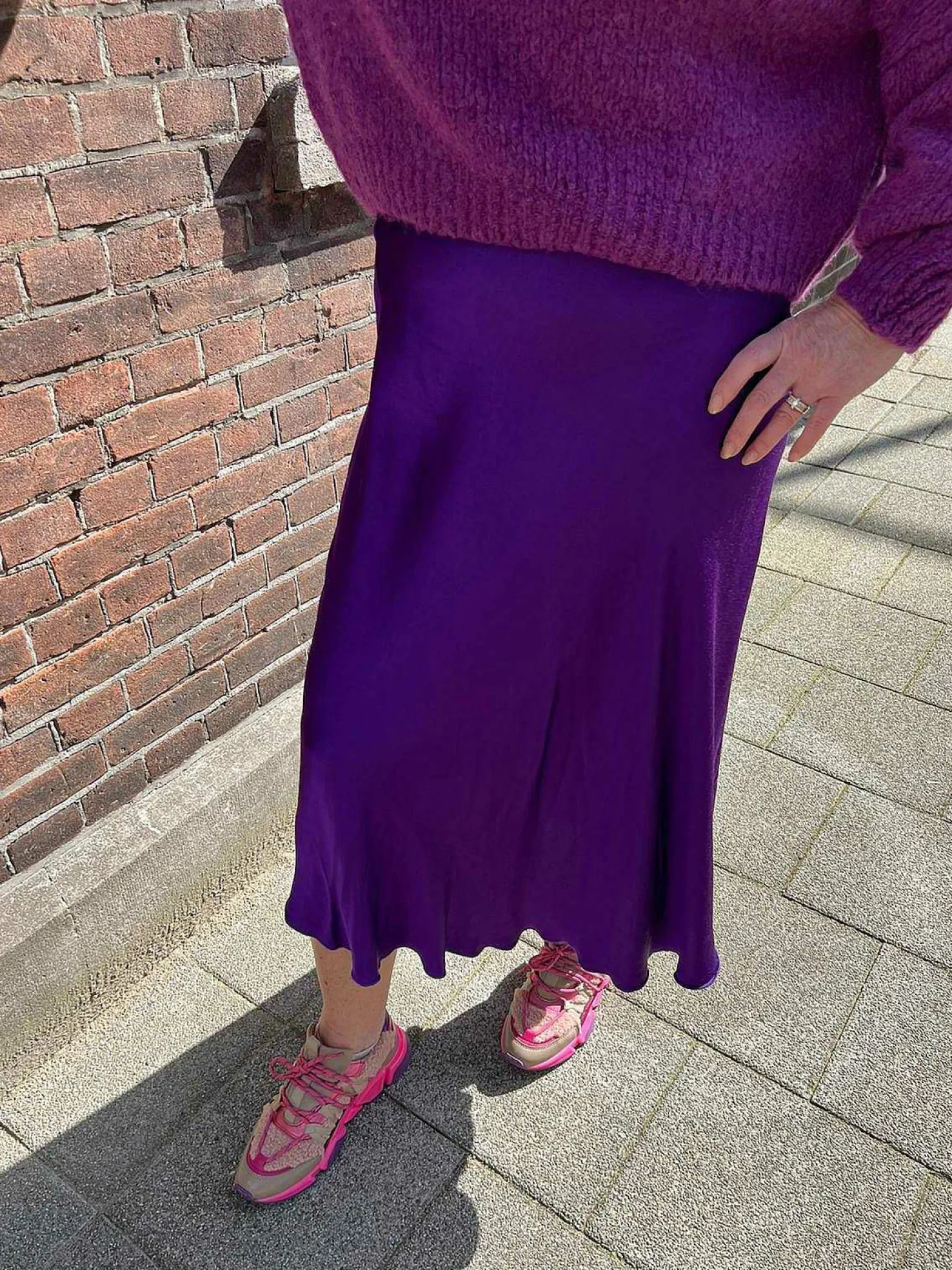 LOF Boutique Rokken>Silky Midi Skirt Purple