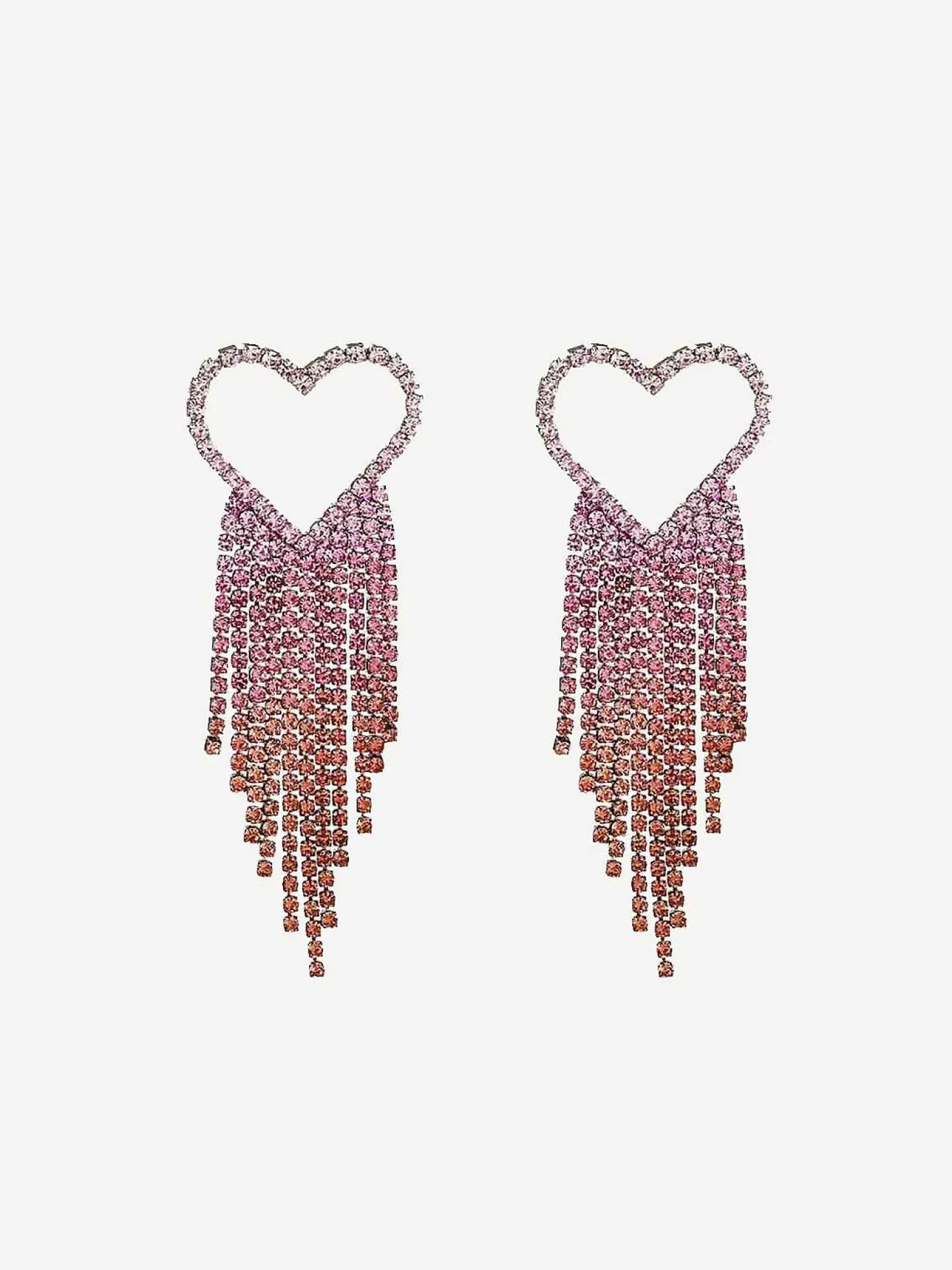 LOF Boutique Oorbellen>Strass Earrings Open Hearts Pink