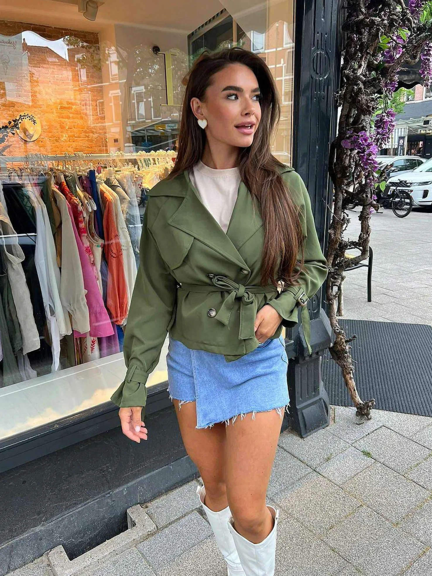 LOF Boutique Jassen>Tess Trenchcoat Short Army