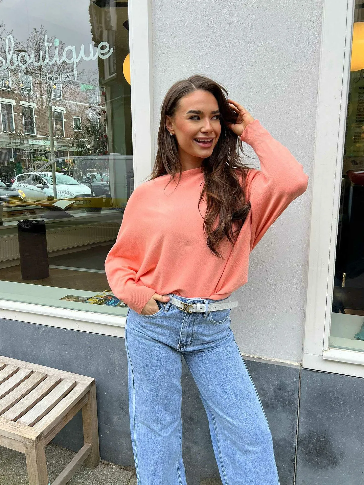 LOF Boutique Truien>Vlinder Trui Peach