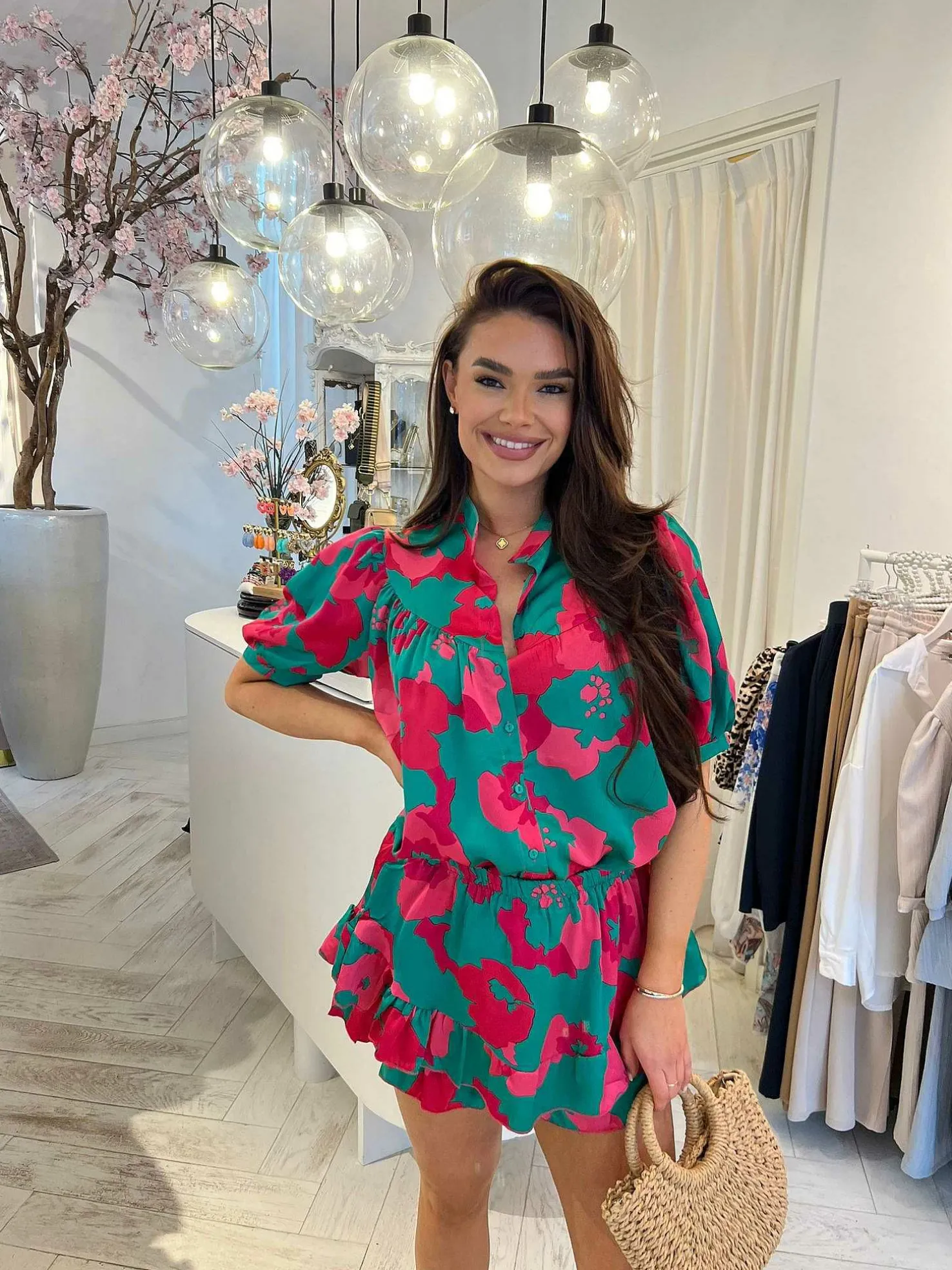 LOF Boutique Sets>Yill 2 Delig Ruffle Set Green