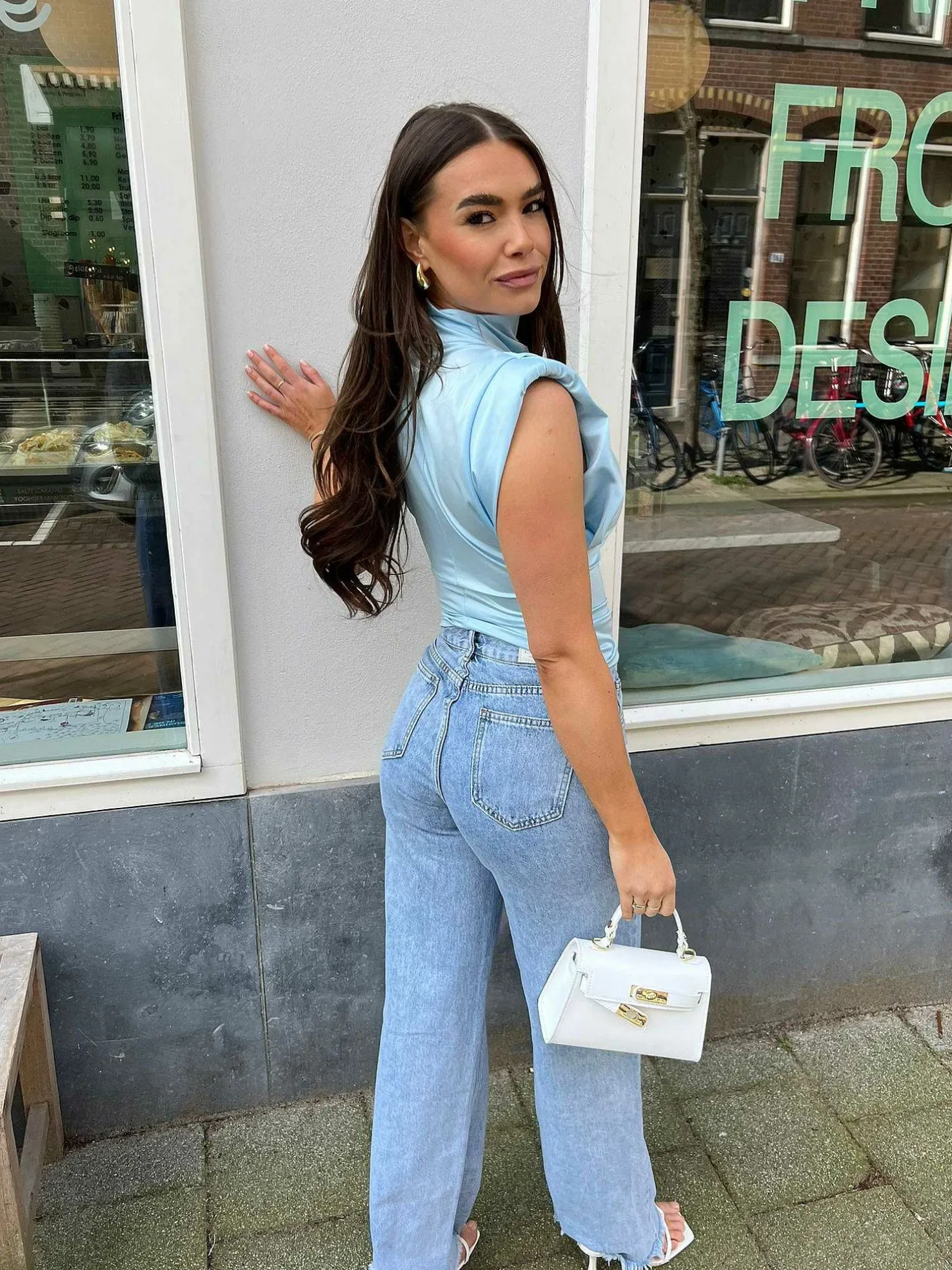 LOF Boutique Tops & Blousjes>Yuna Silky Top Baby Blue